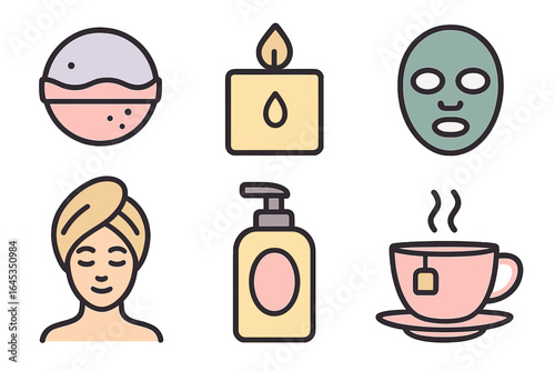 Relaxing spa essentials for a soothing self-care routine at home during the evening