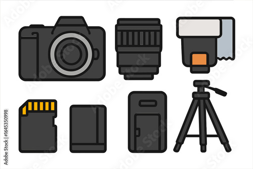 Essential photography equipment includes camera, lenses, tripod, memory cards, and accessories for capturing moments with precision