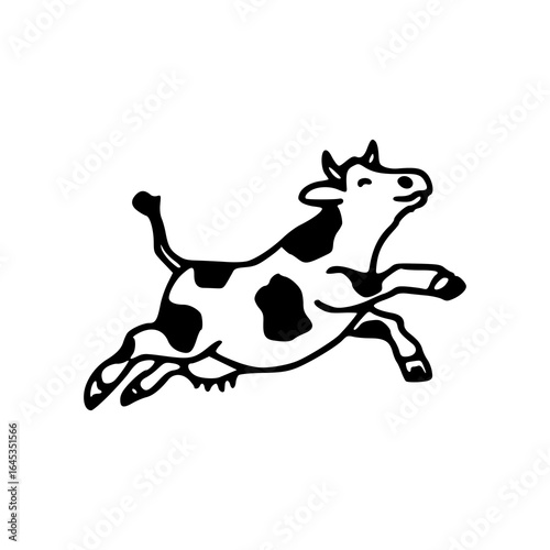 happy jumping cow drawing