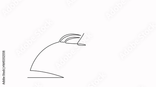 Self drawing animation .Hand drawn animated illustration. summer, vacation, chair, beach, relaxation, sand, tropical, sea, lounger, water