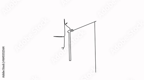 Self drawing animation .Hand drawn animated illustration. disability, men, adult, amputee, adults only, persons with disabilities, exercising