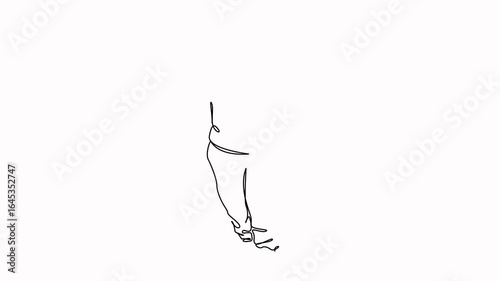 Self drawing animation of one continuous line. Hand drawn animated illustration. person, shopping, overweight, woman, adult, female, lifestyle, adults only