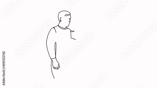 Self drawing animation of one continuous line. Hand drawn animated illustration. drink, teenage, people, fun, real people, woman, friendship, indoors, lifestyles, overweight