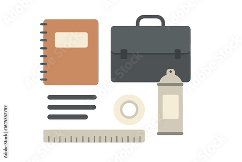 Office supplies and essentials arranged on a clean workspace for effective productivity and organization