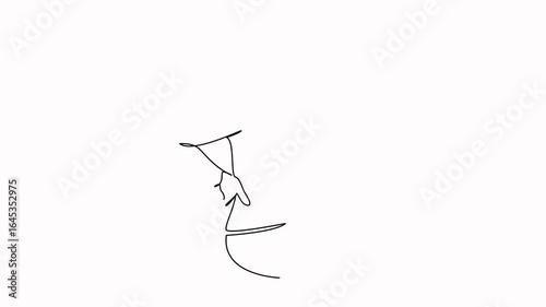 Self drawing animation of one continuous line. Hand drawn animated illustration. person, pain, mother, pregnant, woman, back, female, massaging, backache, adult