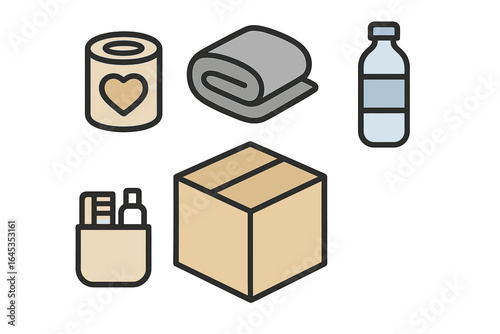 Essential supplies for community support during emergencies and natural disasters in various locations