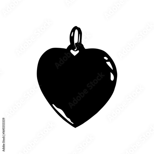 minimalist heart locket silhouette
