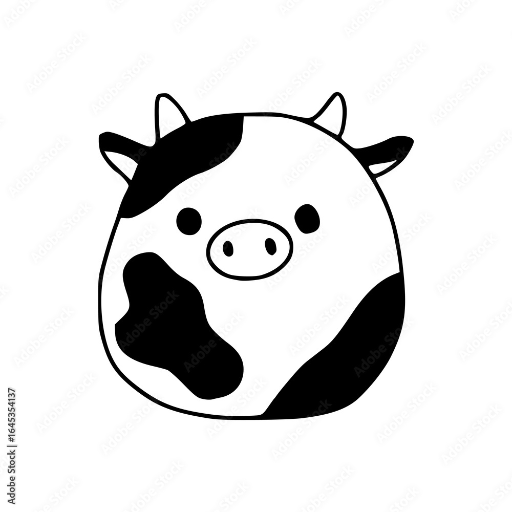adorable cartoon cow head in a circle adorable cartoon cow head in a circle