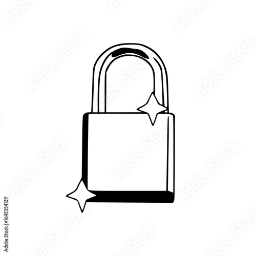 simple padlock with sparkle effect