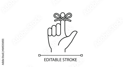 String on finger isolated on white background, a reminder to remember something important