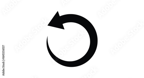 Rotating arrow indicating a cycle isolated on white background