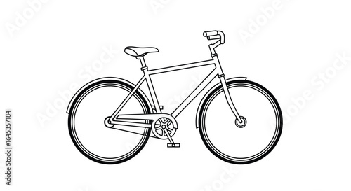 Bicycle with seat and handlebar isolated on white background