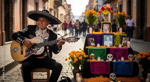 Mariachi playing guitar
