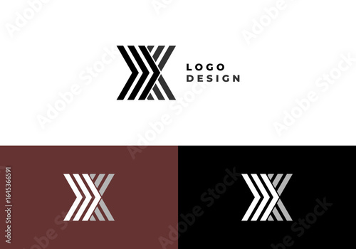 your brand name symbol starts with the letter X with right and left arrows vector logo