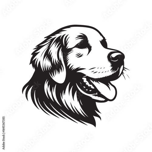 Golden retriever Vector - Minimalist Golden Retriever Silhouette - Illustration of Golden Retriever.