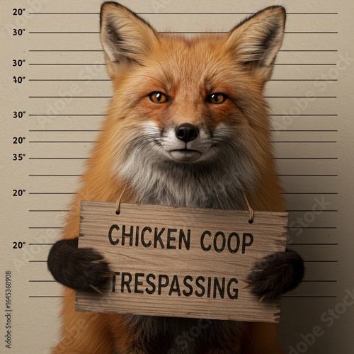 Red Fox Mugshot: Chicken Coop Trespassing