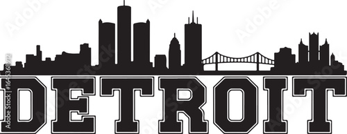 Detroit City Skyline SVG