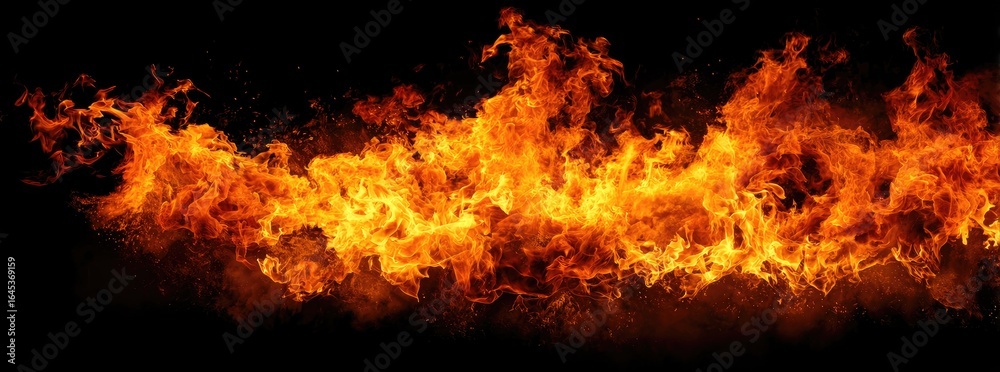 Fiery flames against a black background (1) Fiery flames against a black background (1)