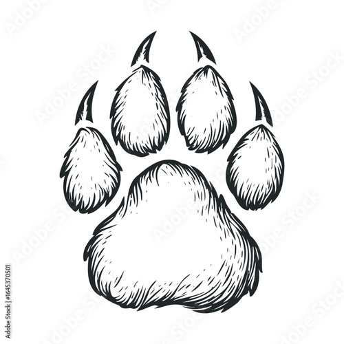 Bear paw graphic suitable for nature and wildlife themes