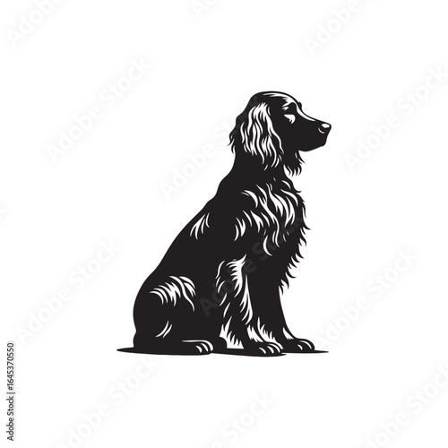 Golden Setter Silhouette - Minimalist Golden Setter Vector - Illustration of Golden setter.