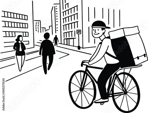 Last Mile Delivery Vector – Urban Courier Service and Logistics Concept