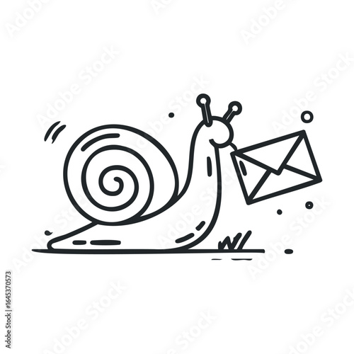 Snail delivering mail in a whimsical design for creative projects