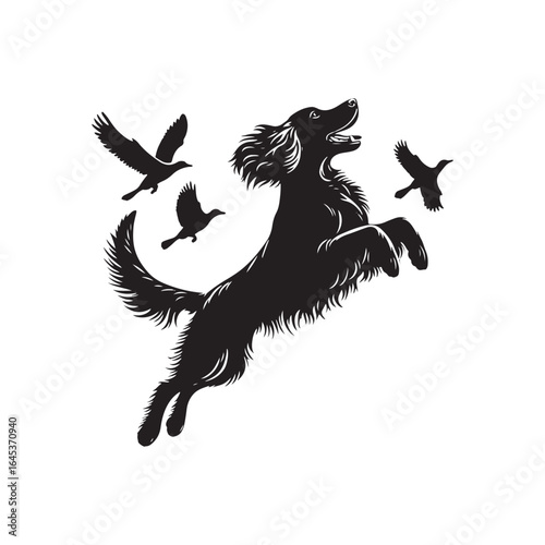 Golden Setter Silhouette - Minimalist Golden Setter Vector - Illustration of Golden setter.
