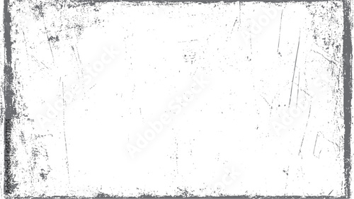 Vintage distressed border texture for graphic overlays. Grungy weathered surface with scattered scratches and rough edge design