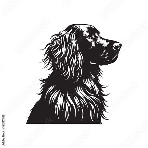 Golden Setter Silhouette - Minimalist Golden Setter Vector - Illustration of Golden setter.