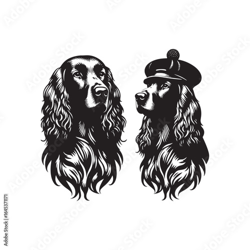 Golden Setter Silhouette - Minimalist Golden Setter Vector - Illustration of Golden setter.