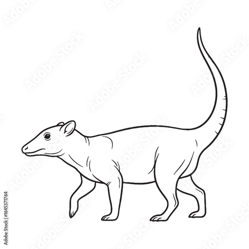 Detailed Solenodon Line Art – Solenodon Vector Outline Drawing with Fine Wildlife Definition – Solenodon Drawing – Vector of Solenodon – Solenodon Outline

