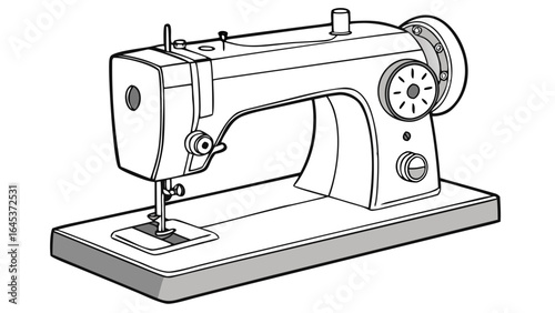 sewing machine isolated on white