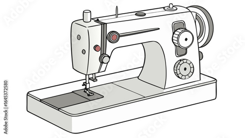 sewing machine isolated on white