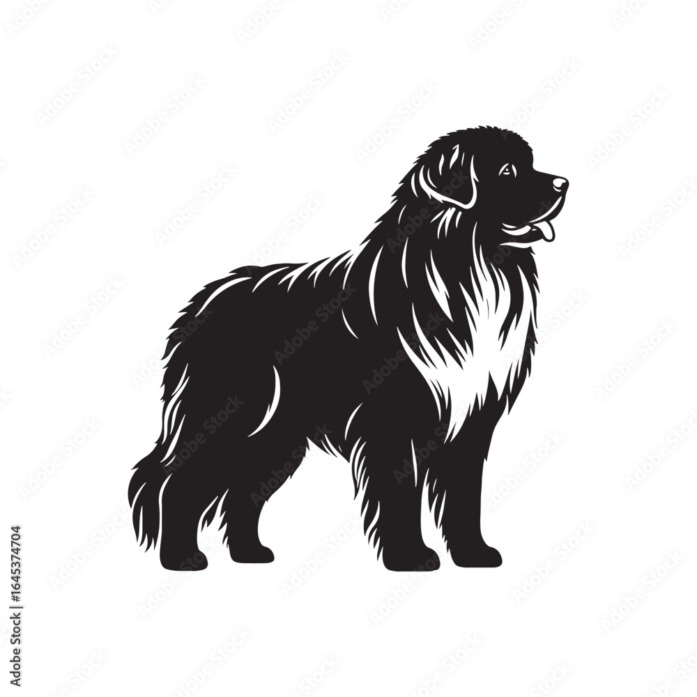 Obraz premium Minimalist Great Pyrenees Dog Vector - Illustration of Dog - Great Pyrenees Silhouette.