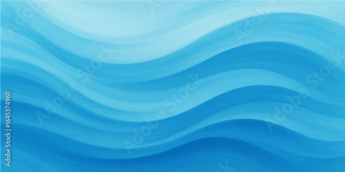 Abstract blue flowing water lines and wave design on a vibrant texture background