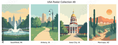 Southfield, MI , Ankeny, IA , Iowa City, IA , Maricopa, AZ  US Poster Collection