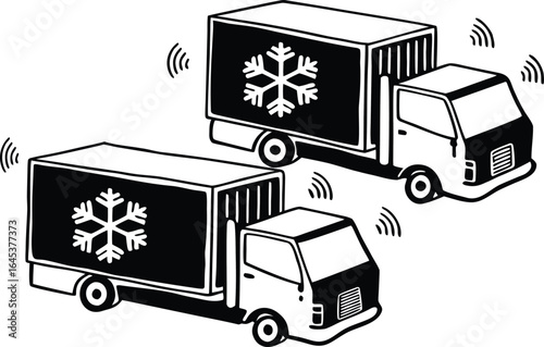 Cold Chain Logistics Vector – Refrigerated Cargo and Temperature-Controlled Delivery Art
