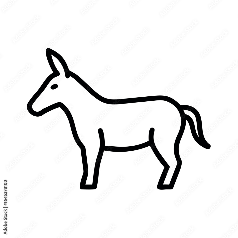 Fototapeta premium Donkey Icon Isolated on White Background