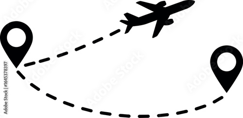 Airplane flight route travel destination trip journey