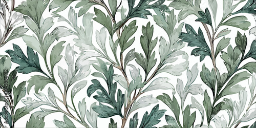 Elegant soft watercolor botanical composition with leaves and flowers for decorative design - vector illustration