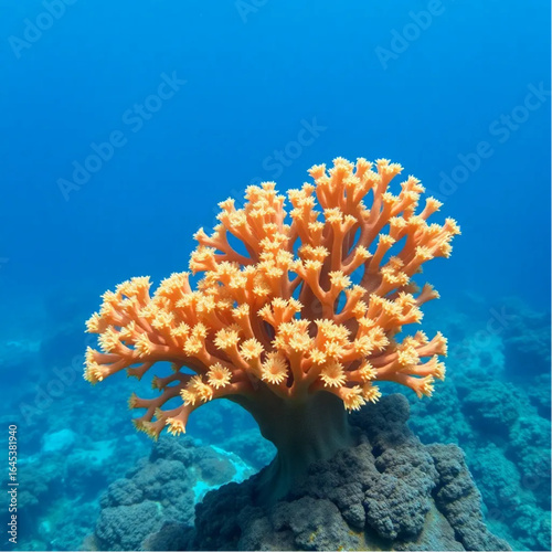 Tropical coral shape abstract underwater background