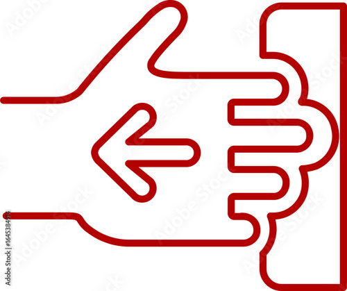 Pull Door  In Outline Icon