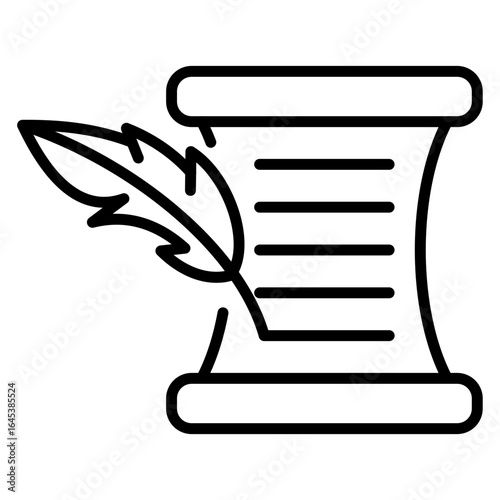 Scroll and Quill Icon