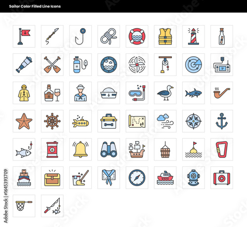 Sailor Color Filled Line Icons