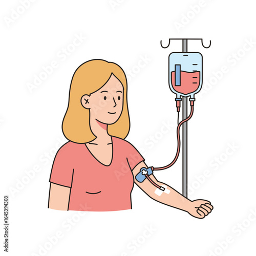 Donation's gift: A woman donates blood, a selfless act of care that makes a real difference.