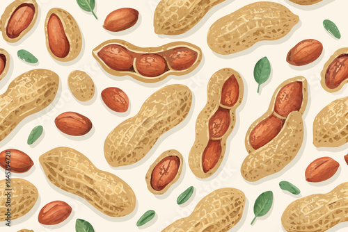 Whole peanuts in shell seamless 