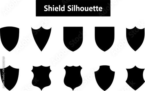 Royal Shield Crest Emblems with Crown and Laurel – Vector Silhouette Set"
