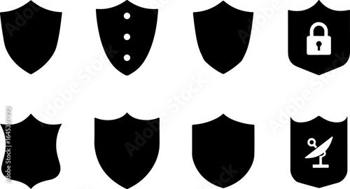 Security Shield Vector Set – Line Art Style" vector bundle