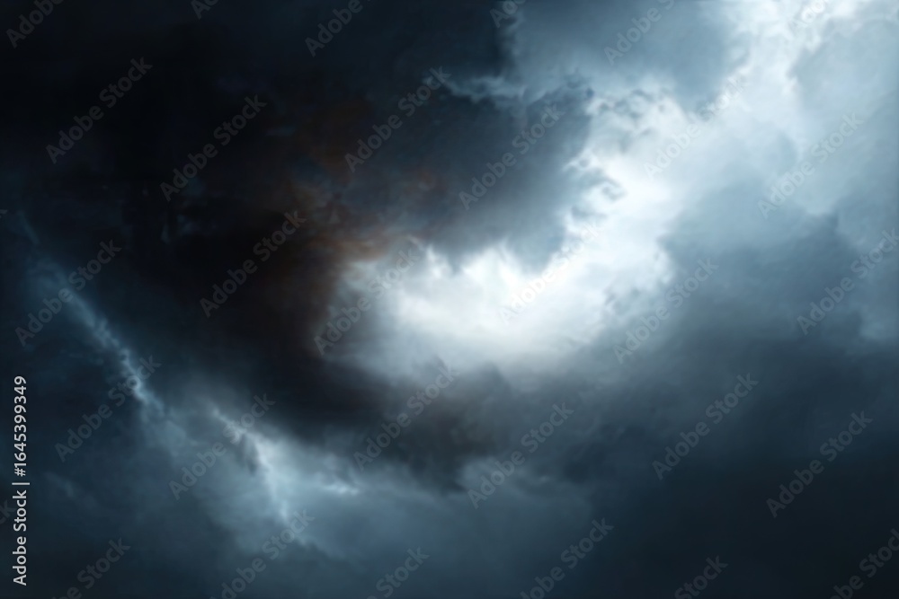 Obraz premium Dramatic storm clouds with a glimpse of light