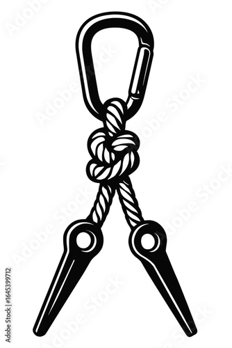 Essential Carabiner with Rope Knot for Climbing and Outdoor Adventures
